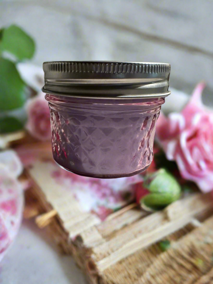 4 oz Wickless Pink Mason Jar-Summer Tea