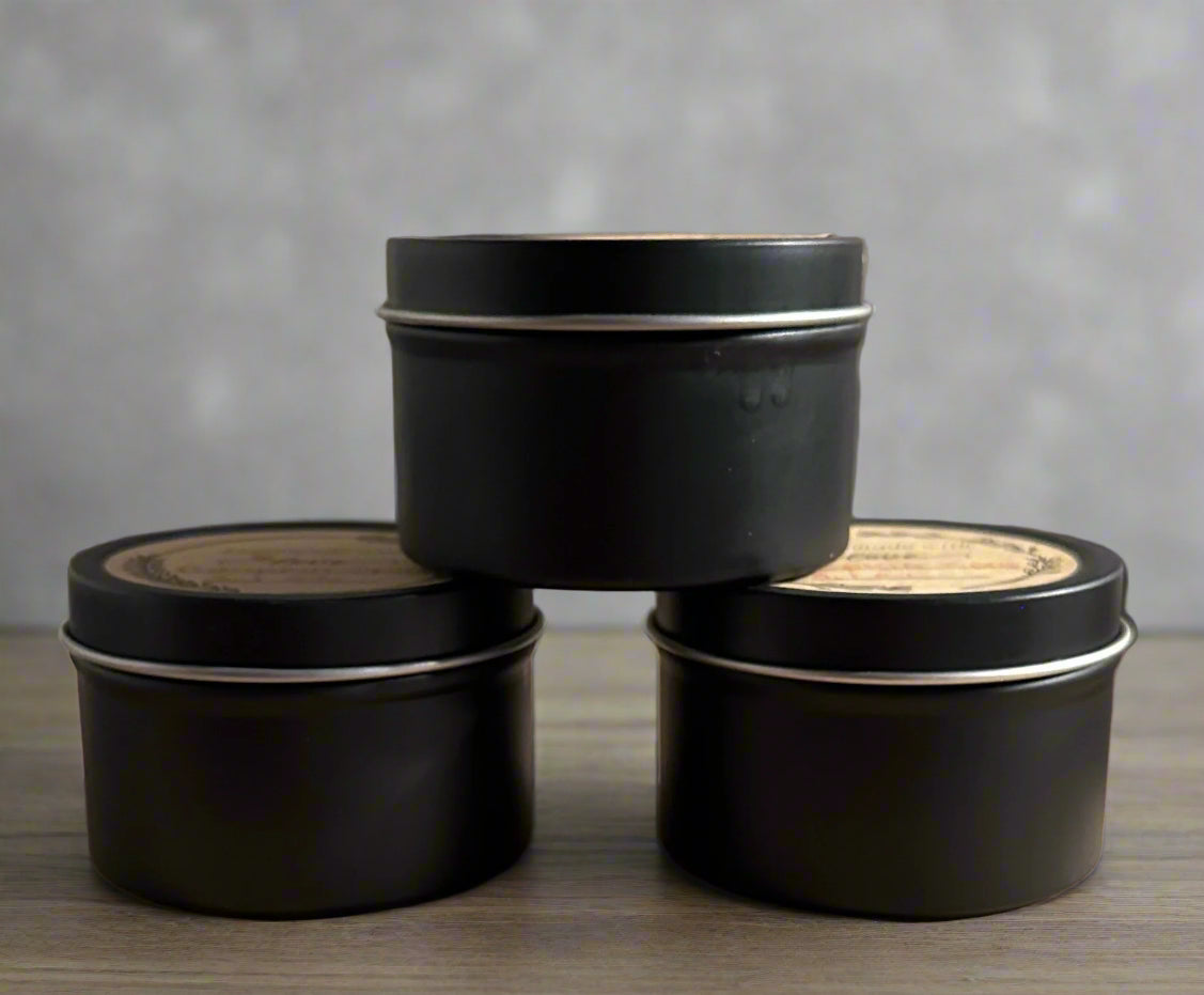 4 oz Wickless Black Tin-Lavender Vanilla