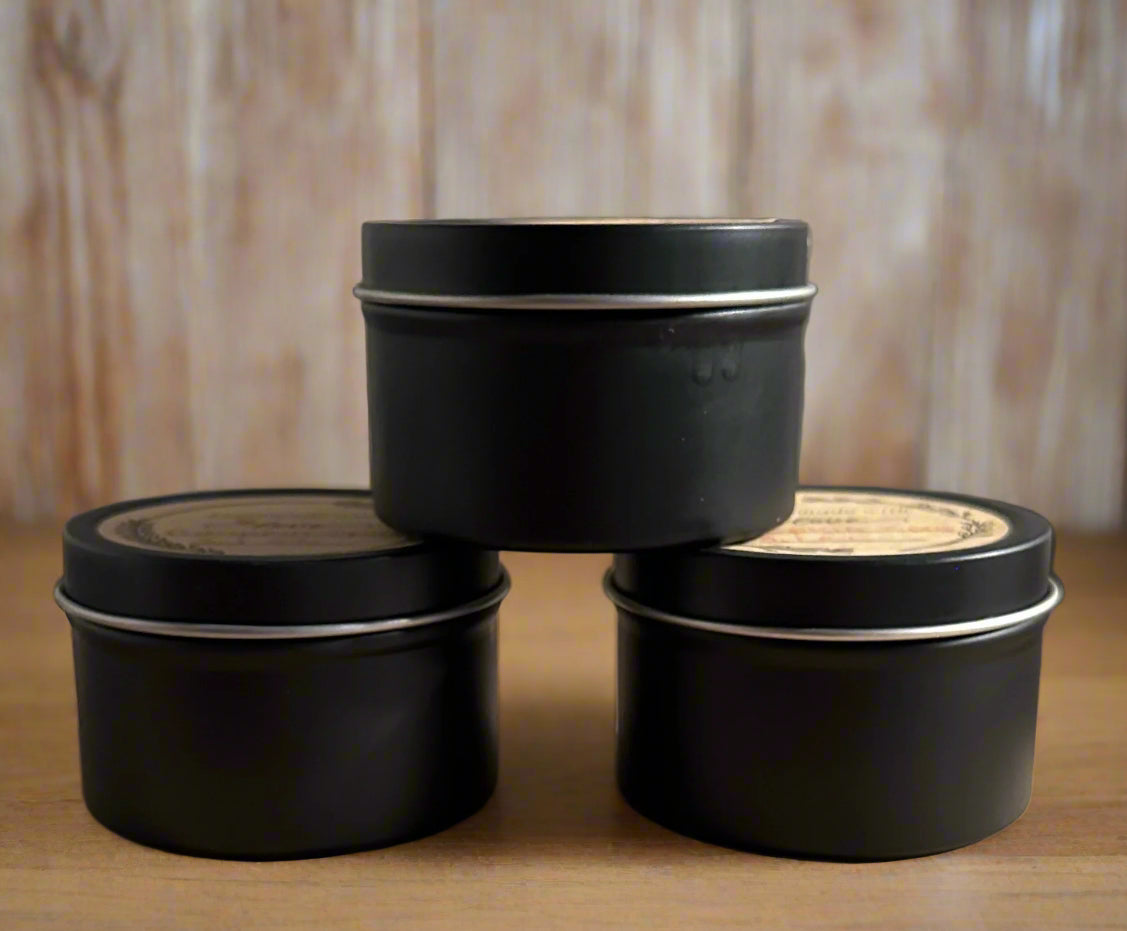4 oz Wickless Black Tin Candle-Pumpkin Spice