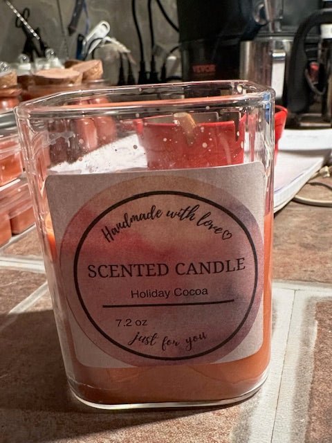 8 oz Wickless Square Jar - Holiday Cocoa - No Place Like Home Scents