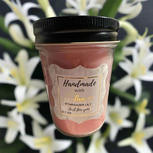 8 oz Wick Jelly Jar Candle-Stargazer Lily