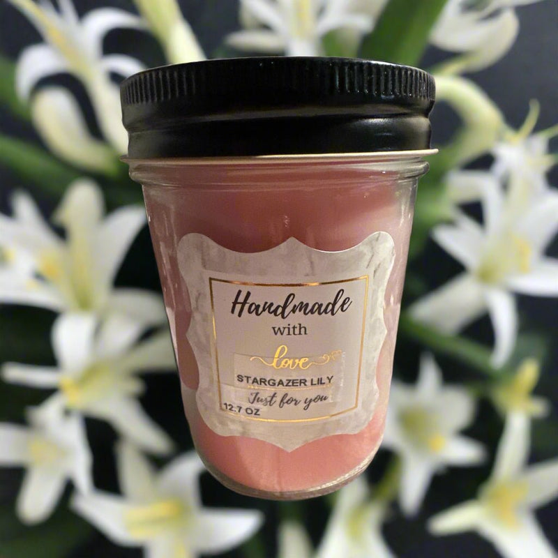 8 oz Wick Jelly Jar Candle - Stargazer Lily - No Place Like Home Scents
