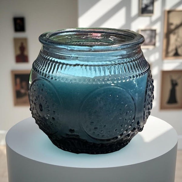 4 oz Wickless Blue Round Jar - Seasalt Blossom - No Place Like Home Scents