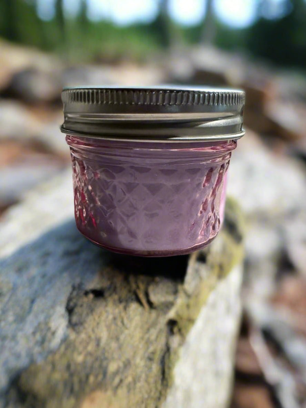 4 oz Wick Pink Mason Jar - Mountain Trail - No Place Like Home Scents