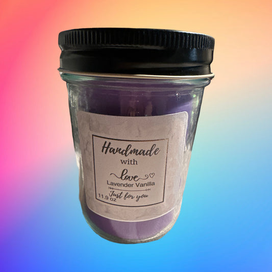 8 oz Wickless Jelly Jar Candle-Lavender Vanilla