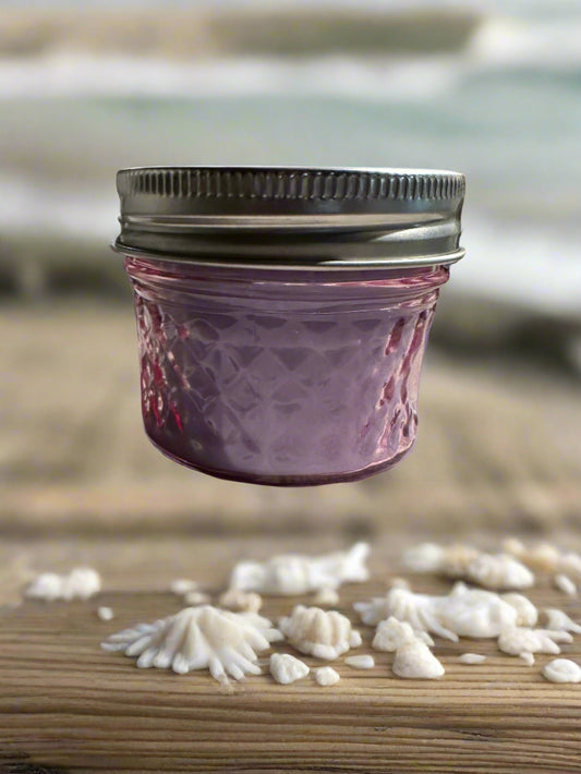 4 oz Wickless Pink Mason Jar-Seaside Serenity