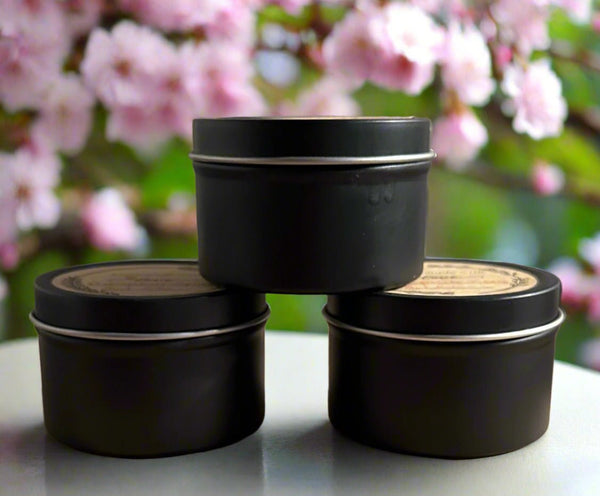 4 oz Wickless Black Tin - Japanese Cherry Blossom - No Place Like Home Scents