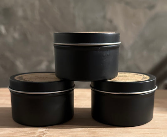 4 oz Wickless Black Tin Candle-Vanilla