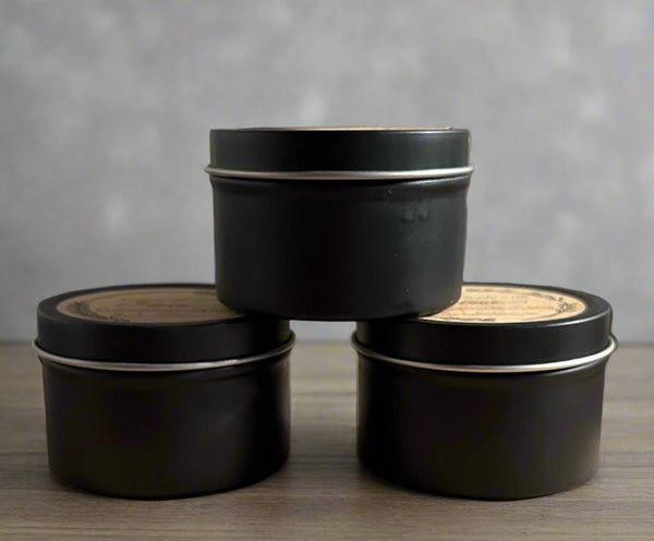 4 oz Wickless Black Tin - Lavender Vanilla - No Place Like Home Scents