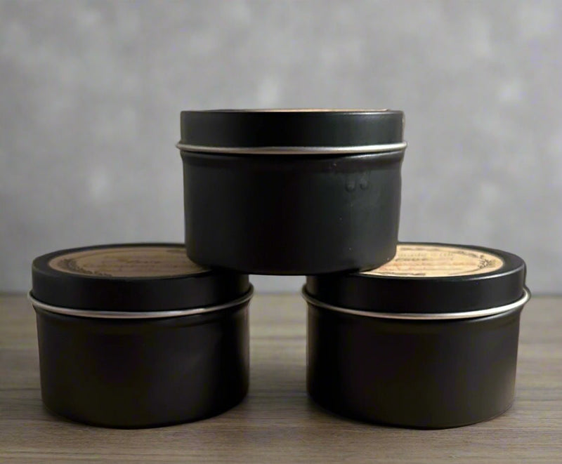 4 oz Wickless Black Tin - Lavender Vanilla - No Place Like Home Scents