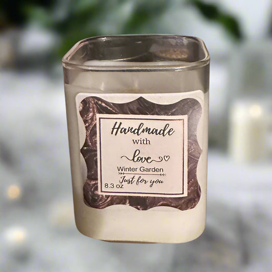 8 oz Square Jar-Winter Garden