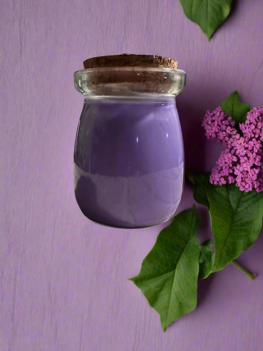 4 oz Wickless Jar With Cork Lid-Garden Lilac