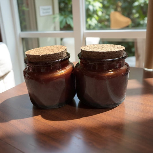 4 oz Wick Amber with Cork Lid- Juicy Watermelon