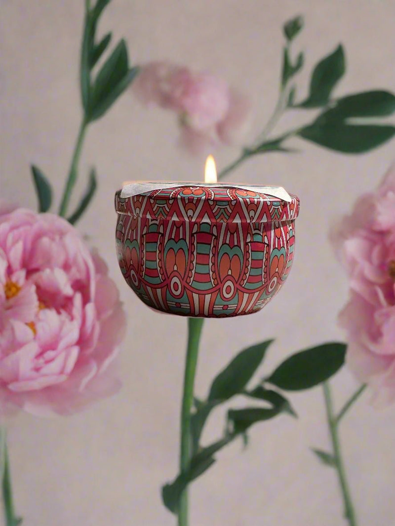 3 oz Wickless Decorative Metal Tin with Lid - Peony - No Place Like Home Scents