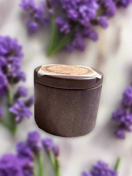 4 oz Wickless Vintage Tin With Lid-Lavender