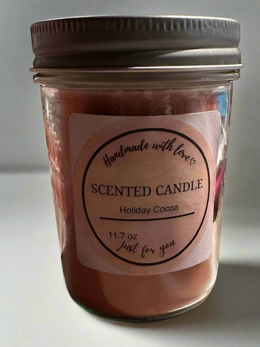 8 oz Wickless Jar with Lid-Holiday Cocoa