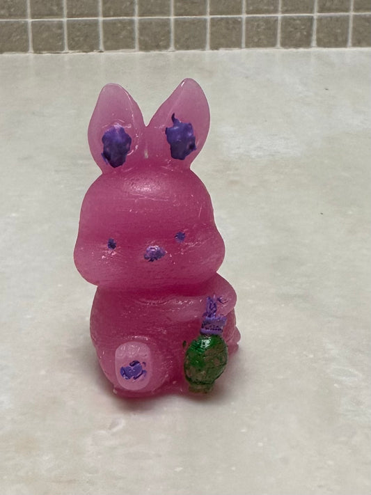 Pink Bunny Minature Holding Egg-Stargazer Lily