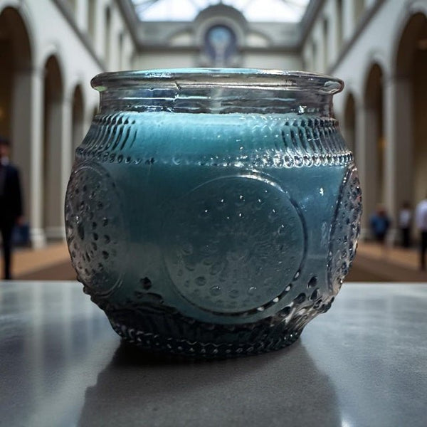 4 oz Wick Blue Round Jar - Seasalt Blossom - No Place Like Home Scents