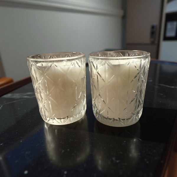 3 Oz Wickless Designer Clear Glass Jar Peony Fragrance Container For Wax Melts And Candles - No Place Like Home Scents