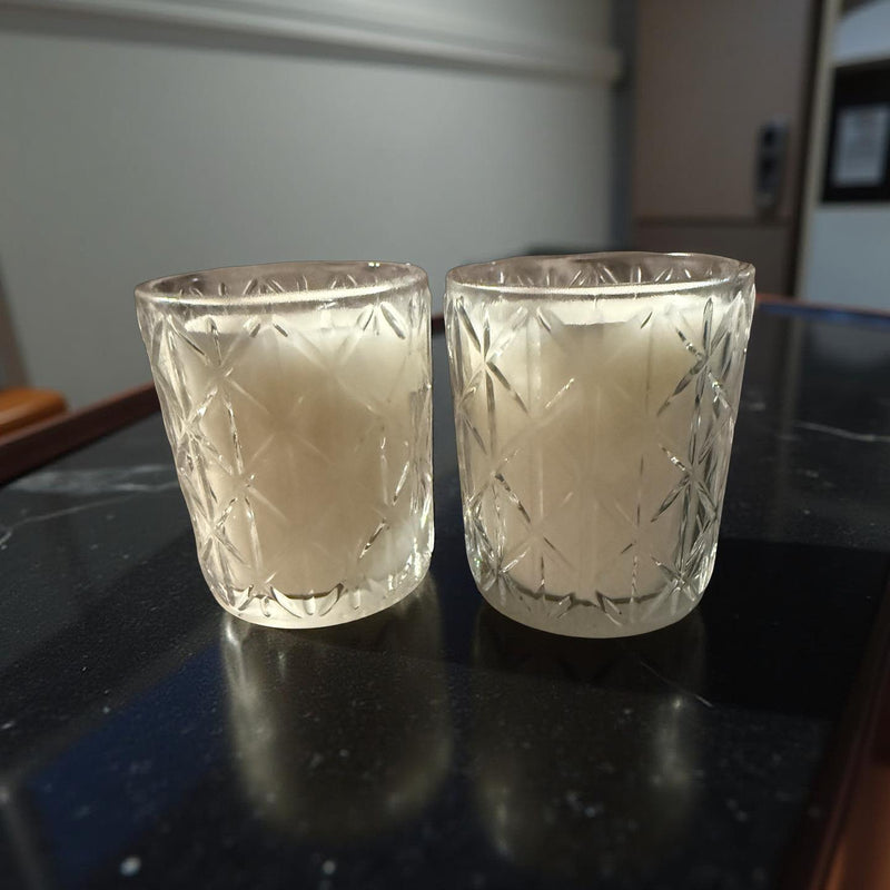 3 Oz Wickless Designer Clear Glass Jar Peony Fragrance Container For Wax Melts And Candles - No Place Like Home Scents