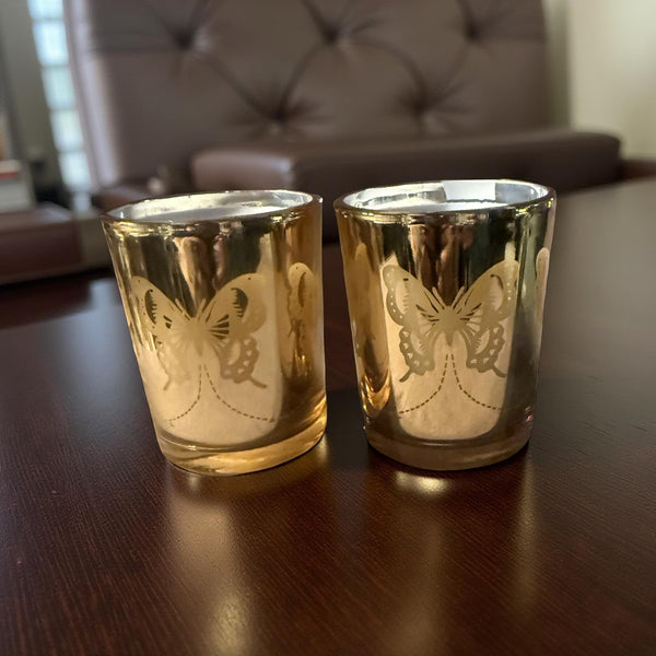 3 Oz Gold Butterfly Jar Honey Crisp And Fig Scent Decorative Jar For Candles Fragrance Gift - No Place Like Home Scents