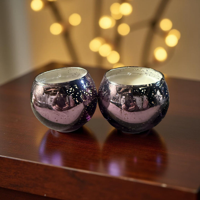 3 Oz Wickless Purple Speckled Jar Candle Fall Magic Scent Home Decor Fragrance Gift - No Place Like Home Scents