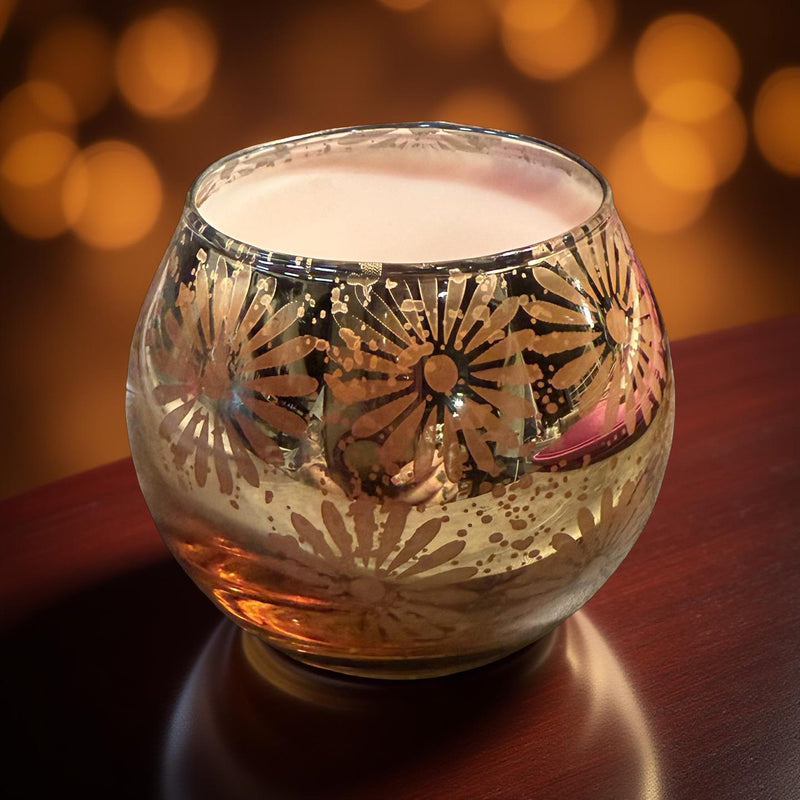 3 oz Wickless Designer Flower Glass - Apple Cinnamon - No Place Like Home Scents