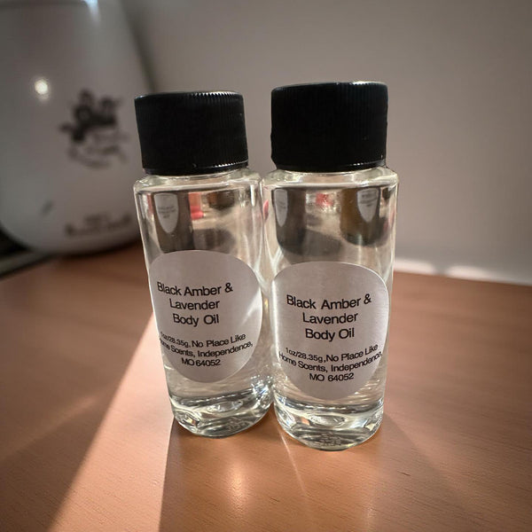 Black Amber & Lavender Body Oil 1oz - No Place Like Home Scents