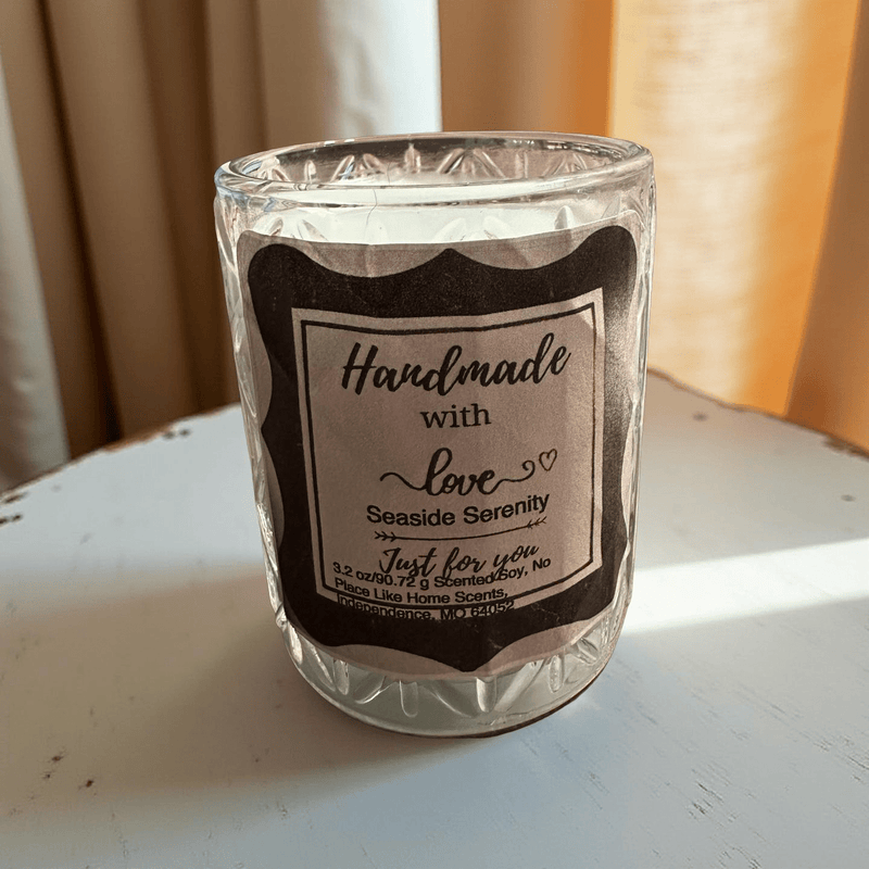 4 oz Wickless Clear Jar - Seaside Serenity - No Place Like Home Scents