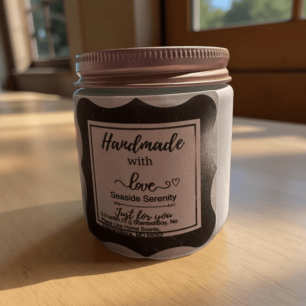 4 oz Wickless White Jar with Gold Lid - Seaside Serenity - No Place Like Home Scents