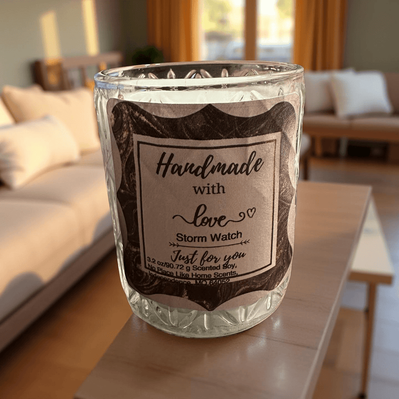 4 oz Wickless Clear Jar - Storm Watch - No Place Like Home Scents
