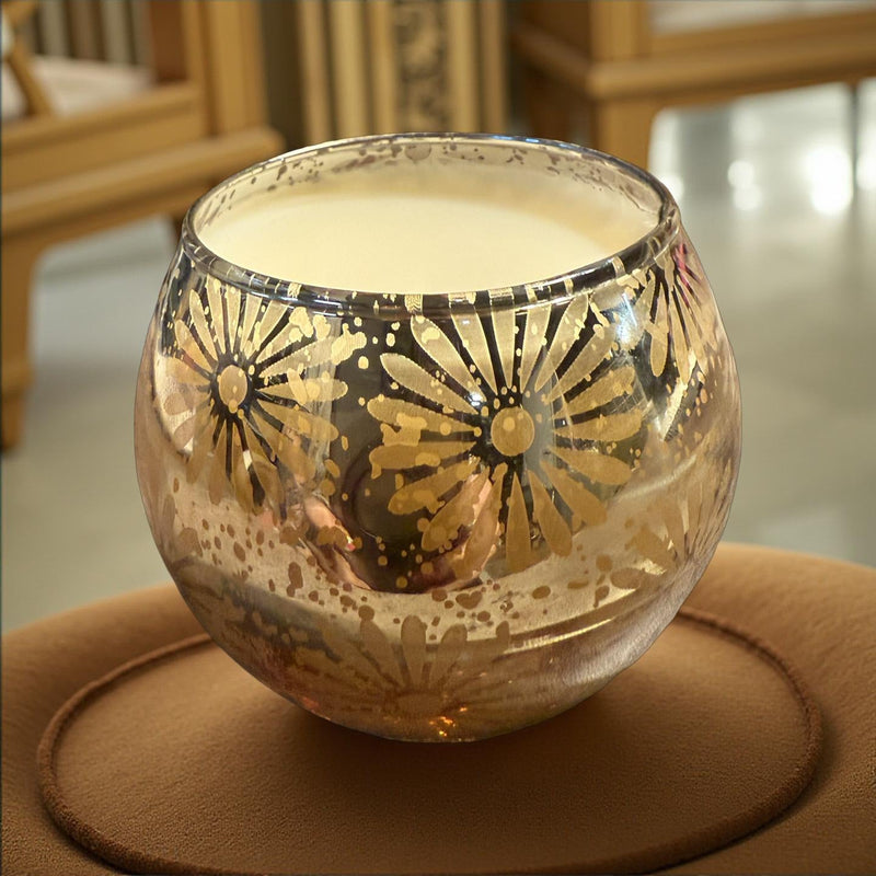 3 oz Wickless Designer Yellow Flower Glass - Trick or Treats - No Place Like Home Scents