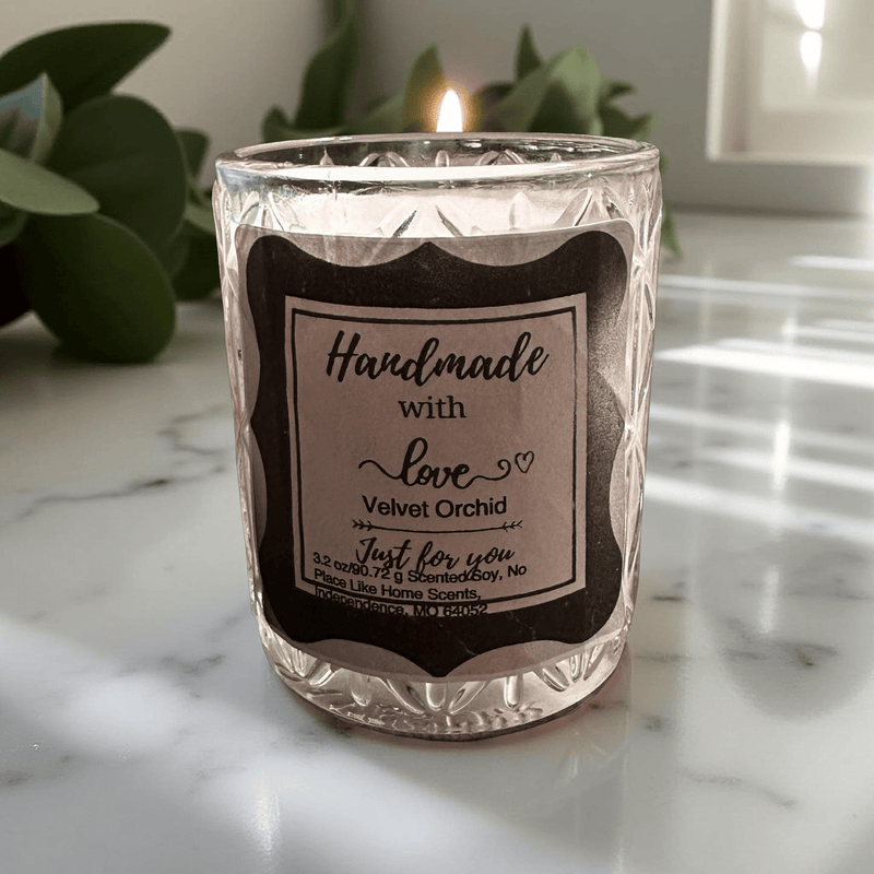 4 oz Wickless Clear Jar - Velvet Orchid - No Place Like Home Scents